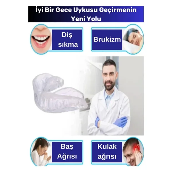 Premium Özel Seri Gece Plağı Çene Diş Sıkma Gıcırdatma Önleyici Koruyucu Diş Aparatı - Görsel 2