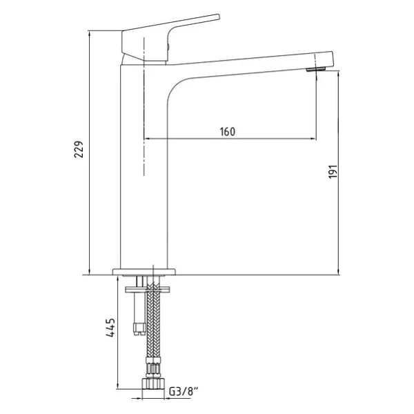 E.C.A. Tiera 103388003 Orta Boy Kırmızı Lavabo Bataryası - Görsel 6
