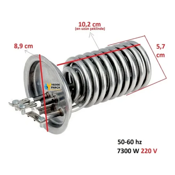 Safir Elektrikli Şofben Rezistansı 7300 W 220 V Ölçüye Göre Sipariş Veriniz - Görsel 7