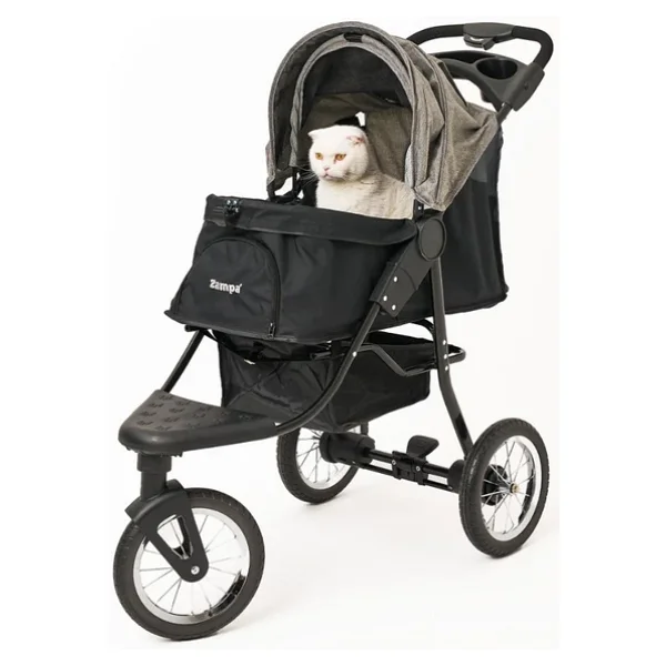 Zampa Ricciardo 54x104x101 Cm Gri Kedi Arabası - Görsel 3
