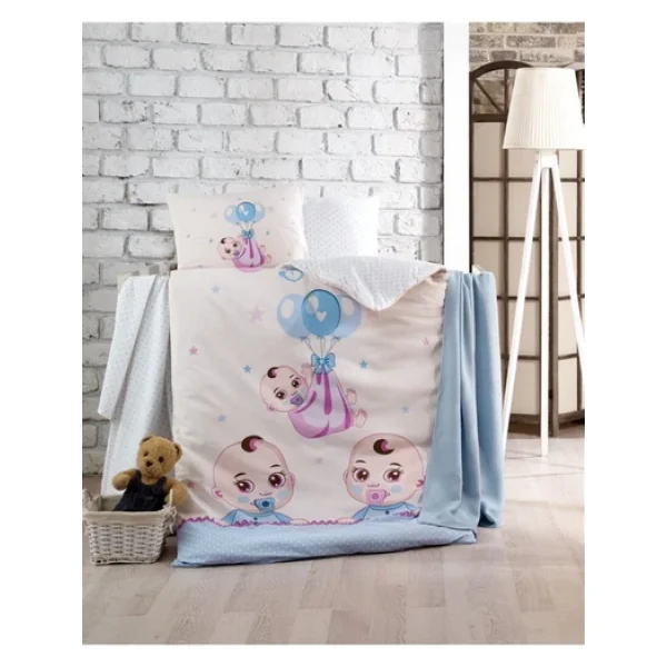 Taç By Kristal Taç Ranforce Bebek Nevresim Takımı Babies Mavi - Görsel 3