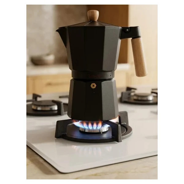 Taşev Garen Siyah 9 Fincan Moka Pot - Görsel 4
