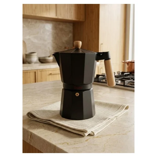 Taşev Garen Siyah 9 Fincan Moka Pot - Görsel 3