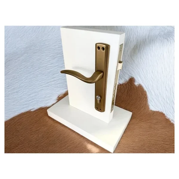 Trim Mat Antik Sarı Aynalı Yale Çelik Kapı Kolu Sol Elle Açılır Tek Taraf (Kilit Hariçtir) - Görsel 2