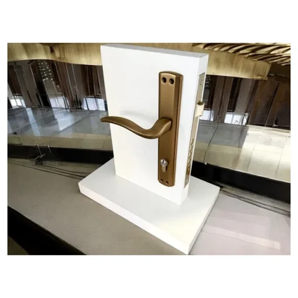 Trim Mat Antik Sarı Aynalı Yale Çelik Kapı Kolu Sol Elle Açılır Tek Taraf (Kilit Hariçtir) - Görsel 3