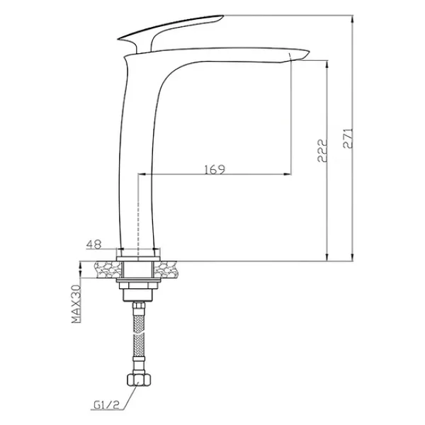 Newarc 121001 Slim Çanak Tipi Lavabo Bataryası - Görsel 6