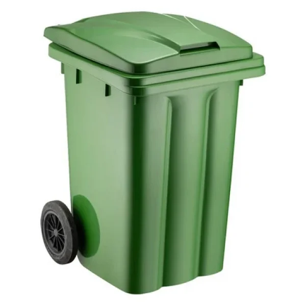Omnipazar Sy-6503 Eko Tekerlekli Kapaklı Plastik Çöp Konteyneri 80 Lt Yeşil - Görsel 3