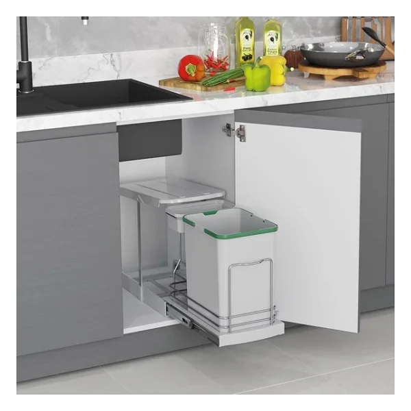 Starax 2391 Teleskopik Raylı Çöp Kovası 16+1 Lt - Görsel 5