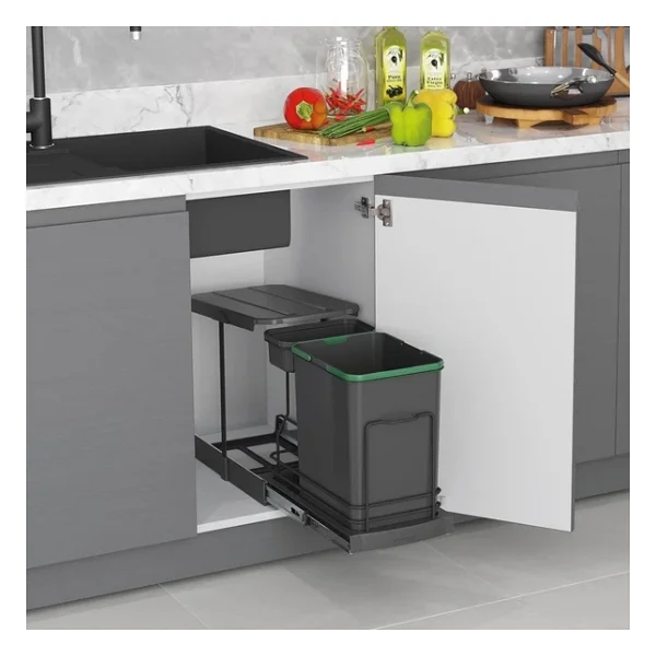 Starax 2391 Teleskopik Raylı Çöp Kovası 16+1 Lt - Görsel 4