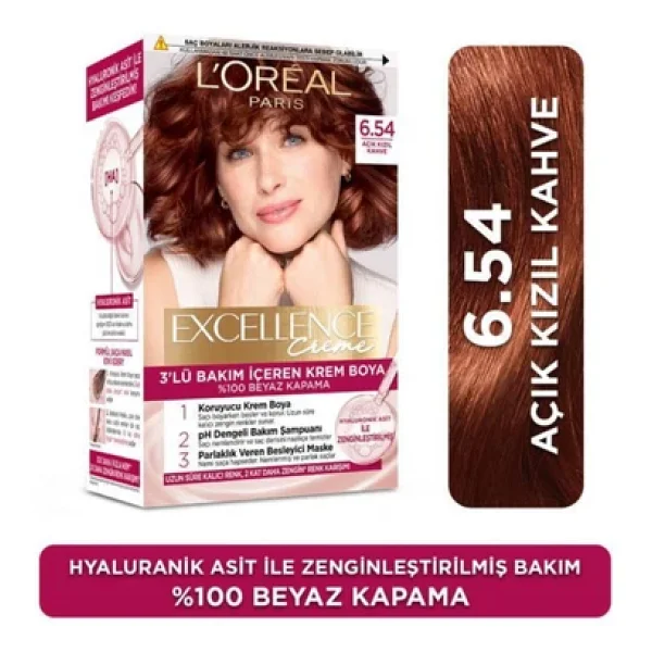 L'oreal Paris Excellence Creme 6.54 Açık Kızıl Kahve Saç Boyası - Görsel 3