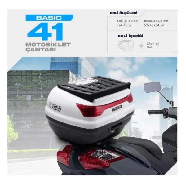 Wogen 41 Litre Basic Motosiklet Çantası - Beyaz - 1405 002 - Görsel 3