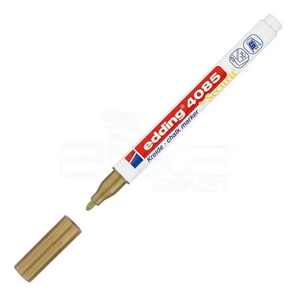 Edding 4085 Kara Tahta Ve Cam İçin 1-2 Mm Yuvarlak Uçlu Likit Tebeşir Kalemi Altın - Görsel 4