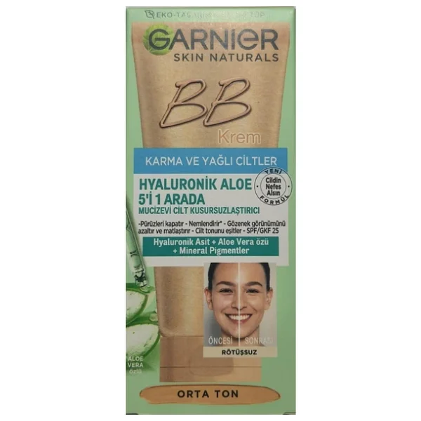 Garnier Hyaluronik Aloe 5'i 1 Arada Orta Ton Spf 25 50 Ml Bb Krem - Görsel 4