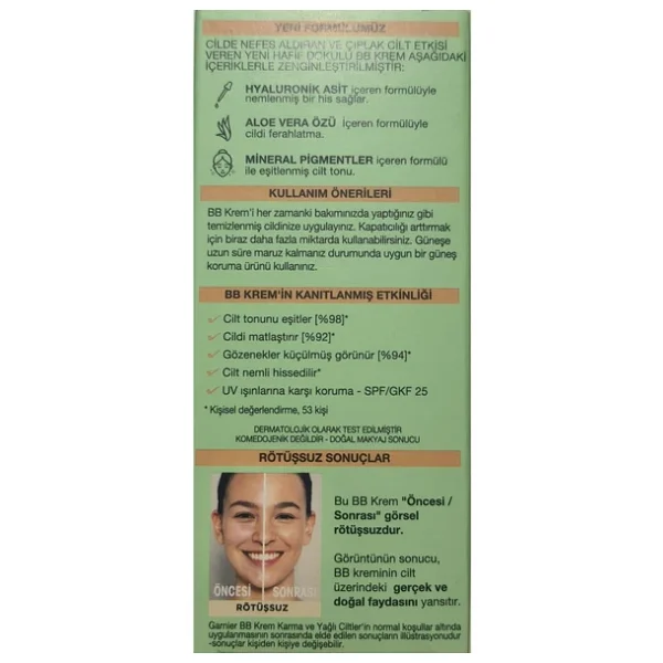 Garnier Hyaluronik Aloe 5'i 1 Arada Orta Ton Spf 25 50 Ml Bb Krem - Görsel 5