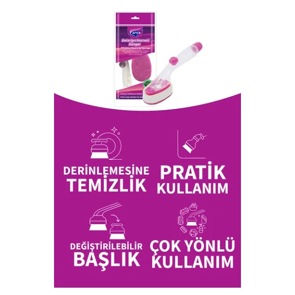 Parex Deterjan Hazneli Bulaşık Süngeri - Görsel 7