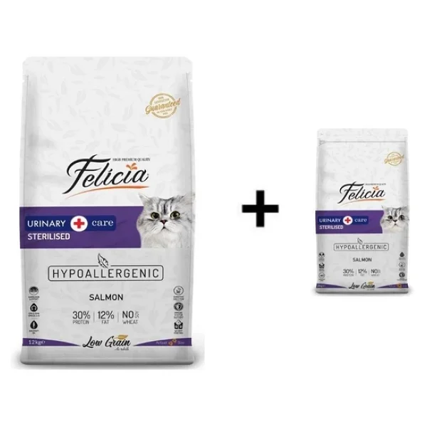 Felicia Sterilized Kısırlaştırılmış Somonlu Kedi Maması 12 Kg + 1 Adet Felicia Kısırlaştırılmış Somonlu Kedi Maması 2 Kg - Görsel 3