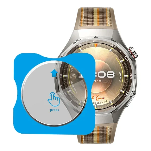 Huawei Watch Gt6 Pro 46Mm Uyumlu Kolay Takılabilir Takma Aparatlı Temperli Cam Ekran Koruyucu