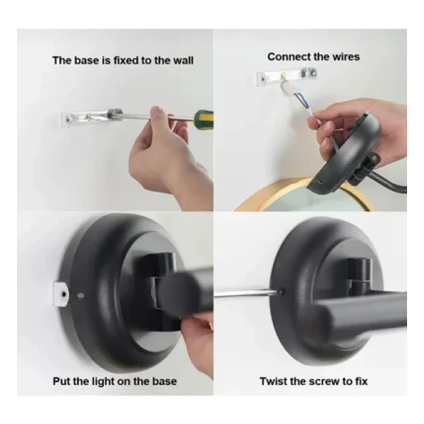 Buiva Modern Kablosuz Duvar Aplik Lampe Pilli Aplik Eskitme Gold Pil İle Çalışır Krem Abajur - Görsel 3