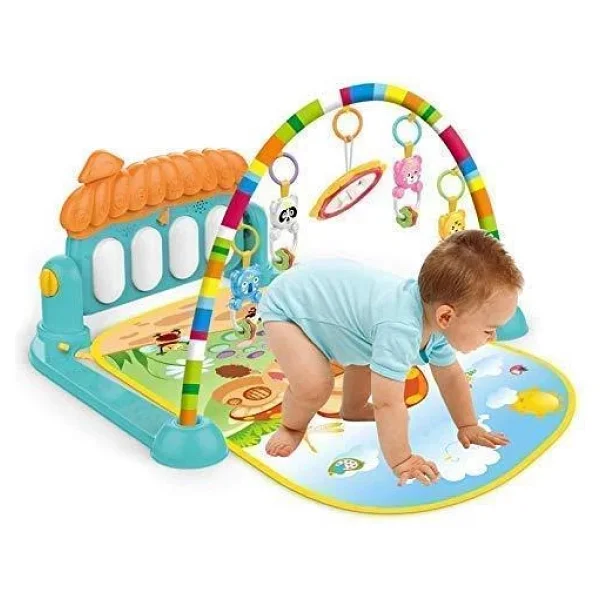Tommybaby Adil Oyuncak Oyun Halısı Sevimli Piyanolu Sesli Işıklı Aynalı Oyun Halısı Bebek Yenidoğan 60 X 75 - Görsel 3