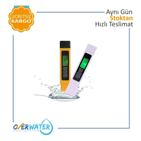 Overwater Su Arıtma Cihazı Tds Metre Su Kalite Sertlik İletkenlik Ölçümü - Görsel 3
