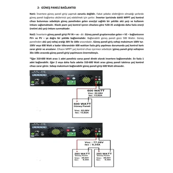 Uretech 1.5kva 1.2kw 1200 Watt Tam Sinüs Akıllı 40 A Mppt Inverter 12v-220v Invertör - Görsel 5