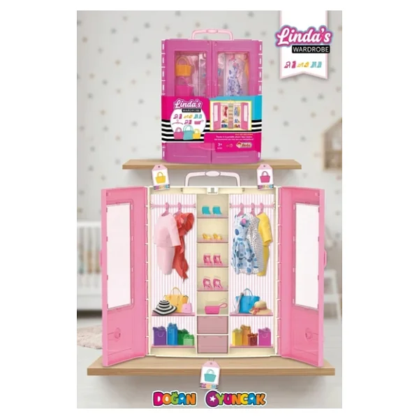 Linda'nın Gardırobu - Barbie Dolap - Barbie Giysi Dolabı - Barbie Gardırop - Barbienin Kıyafet Dolap - Görsel 4