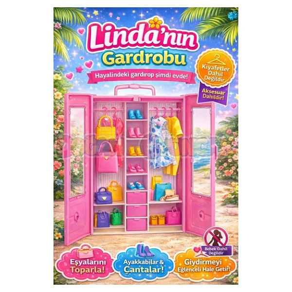 Linda'nın Gardırobu - Barbie Dolap - Barbie Giysi Dolabı - Barbie Gardırop - Barbienin Kıyafet Dolap - Görsel 3
