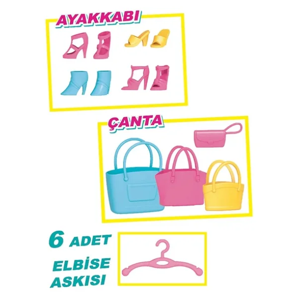 Linda'nın Gardırobu - Barbie Dolap - Barbie Giysi Dolabı - Barbie Gardırop - Barbienin Kıyafet Dolap - Görsel 6