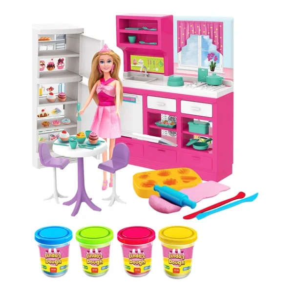 Linda'nın Hamur Mutfağı - Mutfak Oyuncak - Mutfak Seti - Barbie Mutfak Seti - Görsel 6
