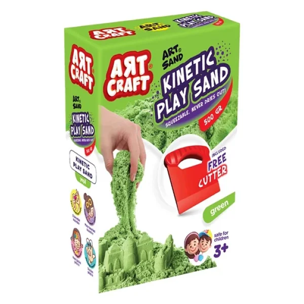 Art Craft Aksesuarlı Yeşil Kinetik Oyun Kumu 500 Gr 03687 - Görsel 7