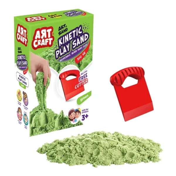 Art Craft Aksesuarlı Yeşil Kinetik Oyun Kumu 500 Gr 03687 - Görsel 6