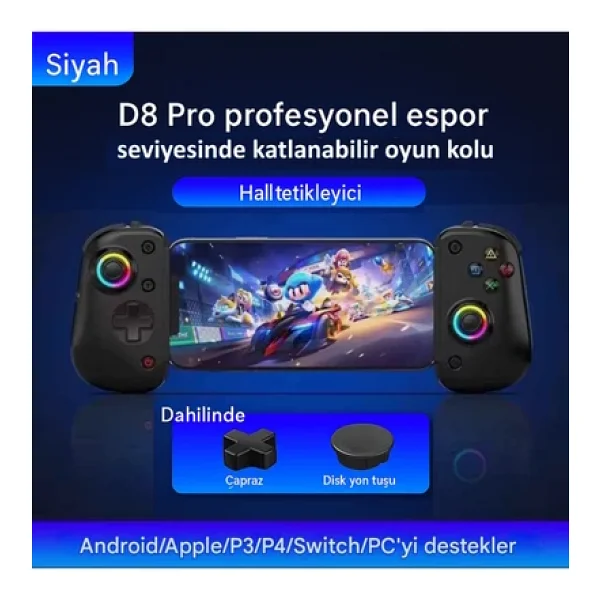 Bsp D8 Pro Ios-Android Akıllı Telefon Tablet Uyumlu Mobil Telefon Tutucu Joystick Gamepad - Görsel 4