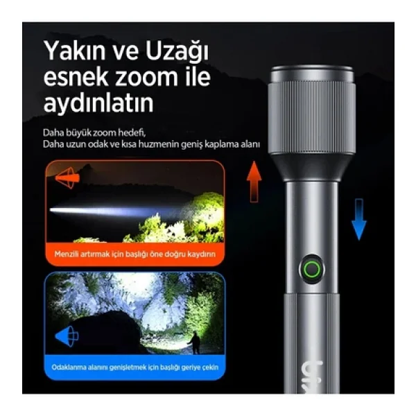 Bix Bx2142fl 1000 Lümen LED Şarjlı El Feneri - Görsel 6