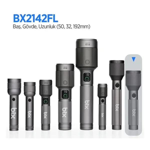 Bix Bx2142fl 1000 Lümen LED Şarjlı El Feneri - Görsel 5