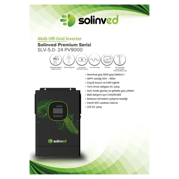 Solinved Gordion 5 Kw Mppt 24 V Off-Grid Monofaze Akıllı Inverter - Görsel 4