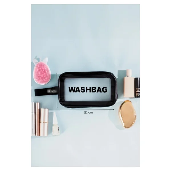 Porsima 3140 2li Şeffaf Seyahat Ve Makyaj Çantası Su Geçirmez Organizer Washbag - Görsel 3