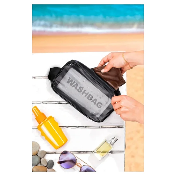 Porsima 3140 2li Şeffaf Seyahat Ve Makyaj Çantası Su Geçirmez Organizer Washbag - Görsel 2