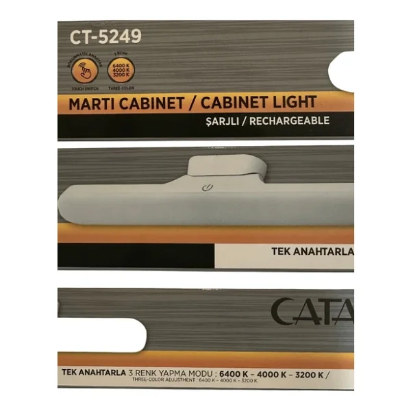 Cata Cata Ct-5249 3w Beyaz-Günışığı-Sarı Işık (3 Farklı Renk Modu) Şarjlı Mıktanıslı Işık (8 Adet) - Görsel 3