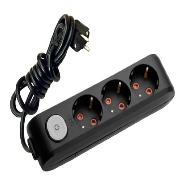 Viko Multi-Let 90137301 Topraklı Anahtarlı Siyah 1 M 3'lü Priz - Görsel 2