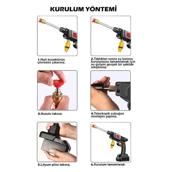 Thomax Şarjlı Basınçlı Yıkama Makinesi - Görsel 10