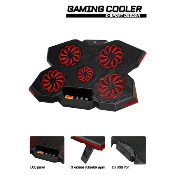 Frisby Fnc-5255b 5 Fanlı 17" Laptop Soğutucu - Görsel 2