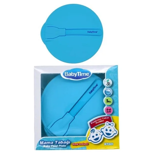 Babytime Bt221 Kaydırmaz Mama Tabağı Mavi - Görsel 6
