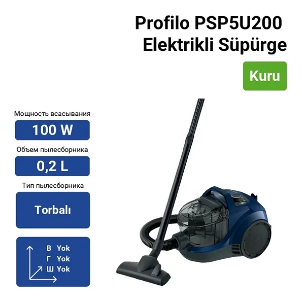 Profilo Psp5u200 550 W Toz Torbasız Süpürge - Görsel 8