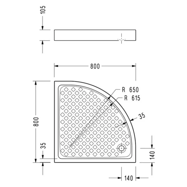 Serel 42085ss110h 80x80 Cm Köşe Duş Teknesi - Görsel 2
