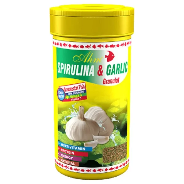 Ahm Spirulina Garlic Sarımsaklı 250 Ml Granül Balık Yemi - Görsel 8