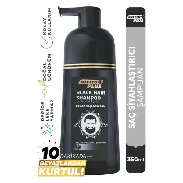 Softto Plus Black Hair 350 Ml Siyah Şampuan - Görsel 3