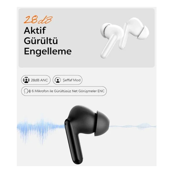 Spigen Audio S10 ANC TWS Kulak İçi Bluetooth Kulaklık - Görsel 5