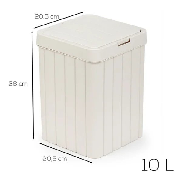 Porsima G-853 Linny Kare Çöp Kutusu Banyo Mutfak Çöp Kovası Kapaklı Banyo Çöp Kovası 10lt - Görsel 3