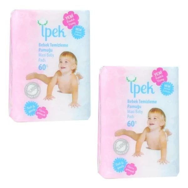 İpek Maxi 60'lı 2 Adet Bebek Temizleme Pamuğu - Görsel 4