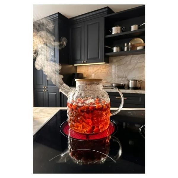 Bambum Juliet Bambu Kapaklı 1500 Ml Cam Demlik - Görsel 4